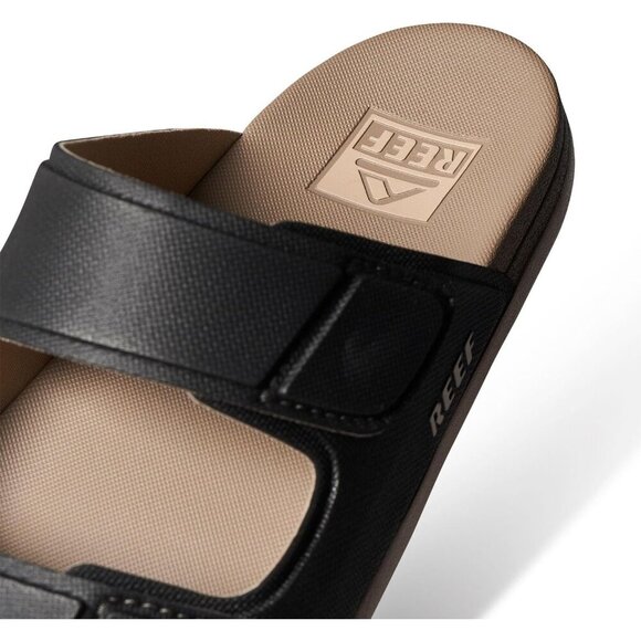 〽️Men\'s Slide Sandals Black Fossils Cushioned Comfort Adjustable Slip On Shoes